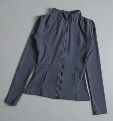 Veste de sport femme zippée pour yoga, automne-hiver
