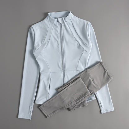 Veste de sport femme zippée pour yoga, automne-hiver