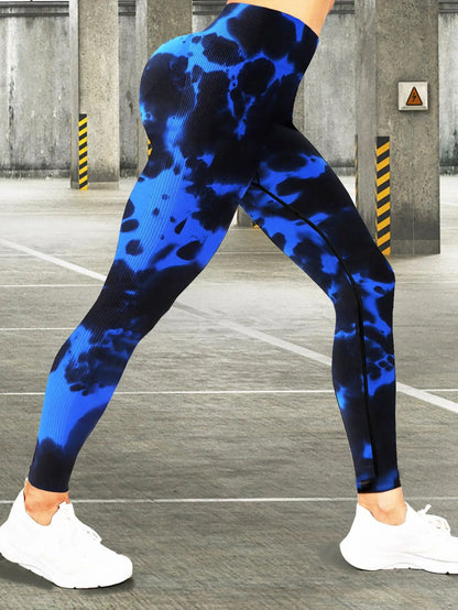 Legging femme moulant à motif floral pour sport