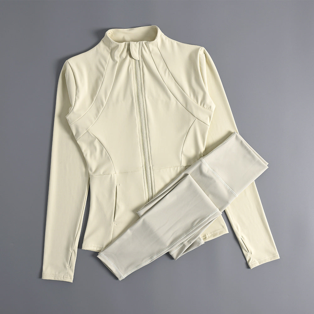 Veste de sport femme zippée pour yoga, automne-hiver
