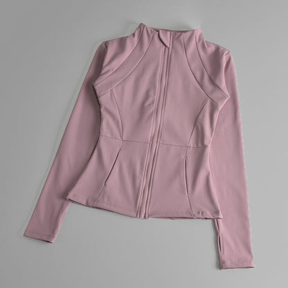 Veste de sport femme zippée pour yoga, automne-hiver