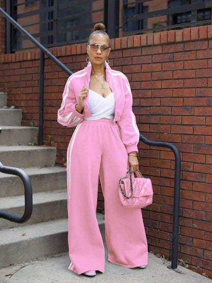 Pull rayé zippé épais – Tenue décontractée