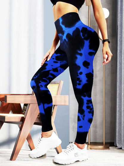 Legging femme moulant à motif floral pour sport