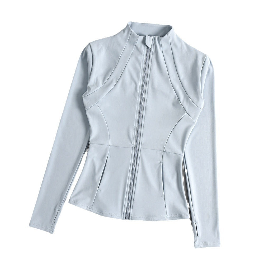 Veste de sport femme zippée pour yoga, automne-hiver