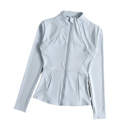 Veste de sport femme zippée pour yoga, automne-hiver