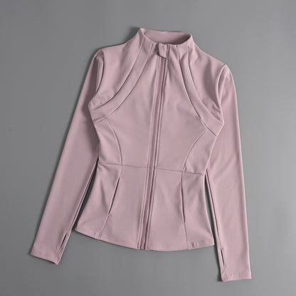 Veste de sport femme zippée pour yoga, automne-hiver