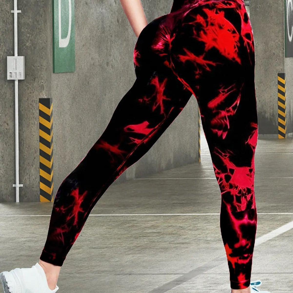 Legging femme moulant à motif floral pour sport