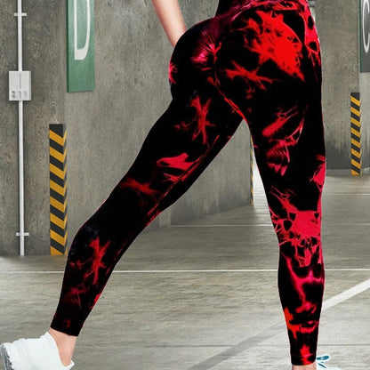 Legging femme moulant à motif floral pour sport